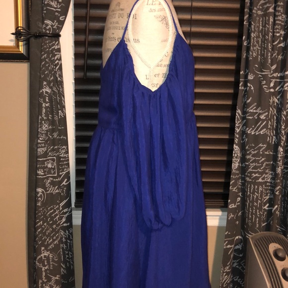 Anthropologie Blue Off The Shoulder Dress - L - Picture 4 of 6